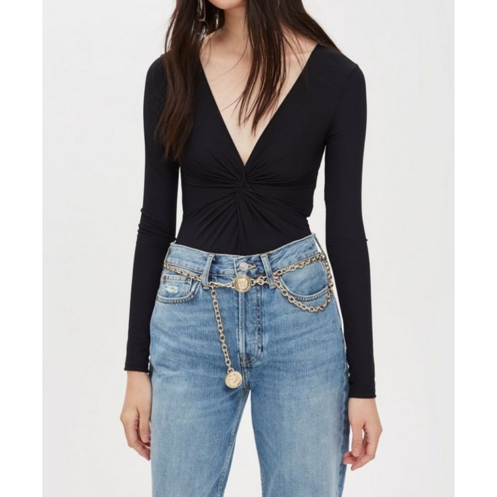 New TopShop Black Bodysuit Size 10
